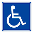 Визуальная пиктограмма «Доступность для инвалидов в креслах-колясках», ДС13 (пленка, 150х150 мм)
